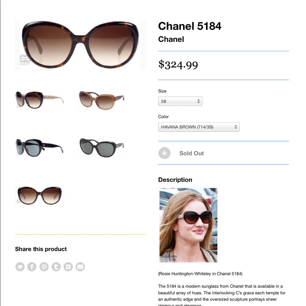 Authentic Chanel 5184 Sunglasses